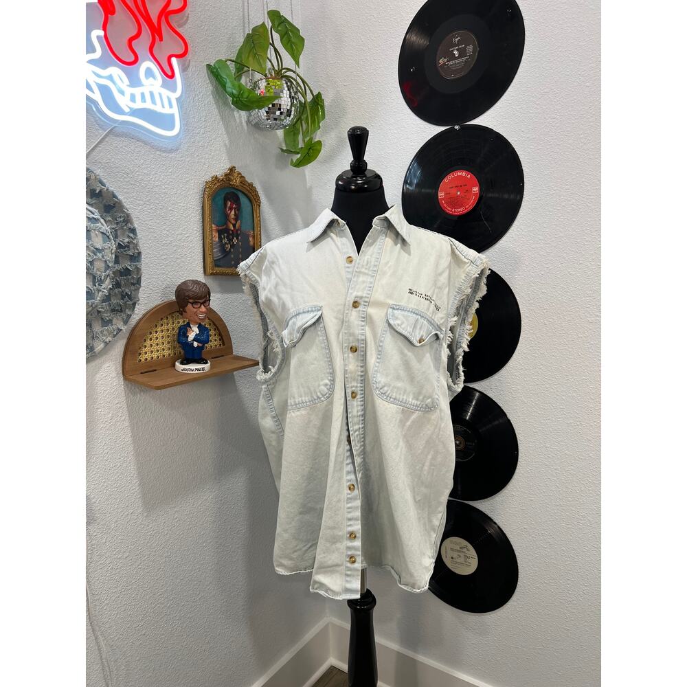 USA Biker Ride with Pride Denim Cutoff Vest